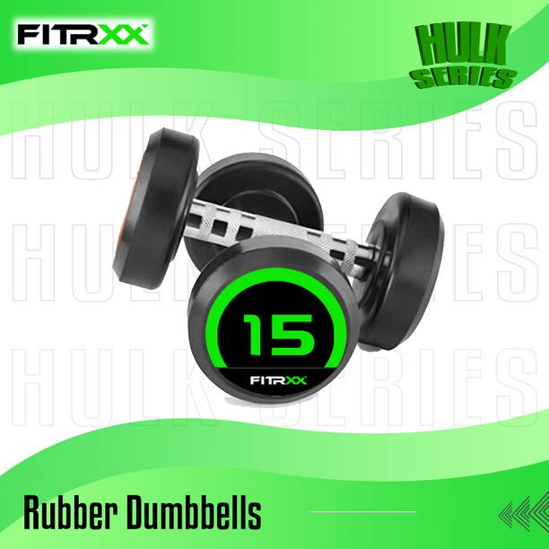फिटर्क्स Set Of 15KGX2 High Quality Rubber Professional Bouncer निश्चित वजन डम्बल