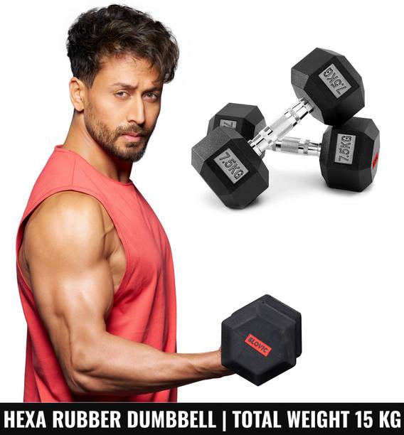 SLOVIC Dumbbells Set for Home Gym | 7.5 kg | Set of 2 Fixed Weight Dumbbell