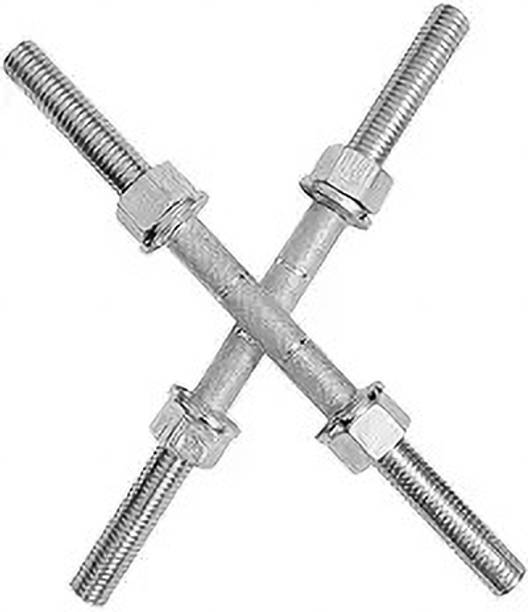 fitforever Adjustable Dumbbell Rod Pair with Spin Lock Nuts for Home Gym Fitness Adjustable Dumbbell