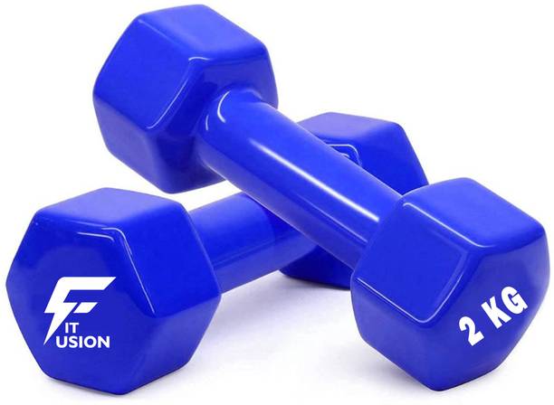 Fit Fusion Vinyl Dumbbells – Premium Grip, Anti-Slip & Durable for Home and Gym Fixed Weight Dumbbell