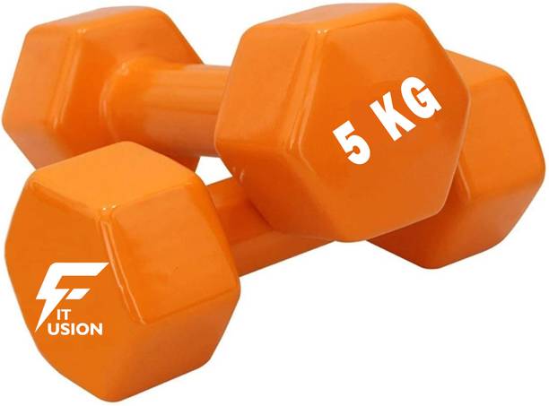 Fit Fusion Vinyl Dumbbells – Premium Grip, Anti-Slip & Durable for Home and Gym Fixed Weight Dumbbell