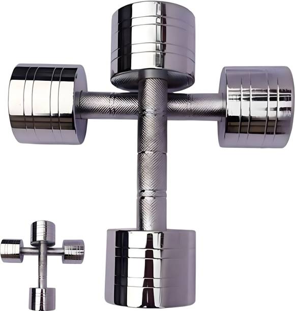 YDV Steel Dumbbells (4 kg X 2) 8 kg Set, Fitness Heavy Duty Solid Adjustable Dumbbell