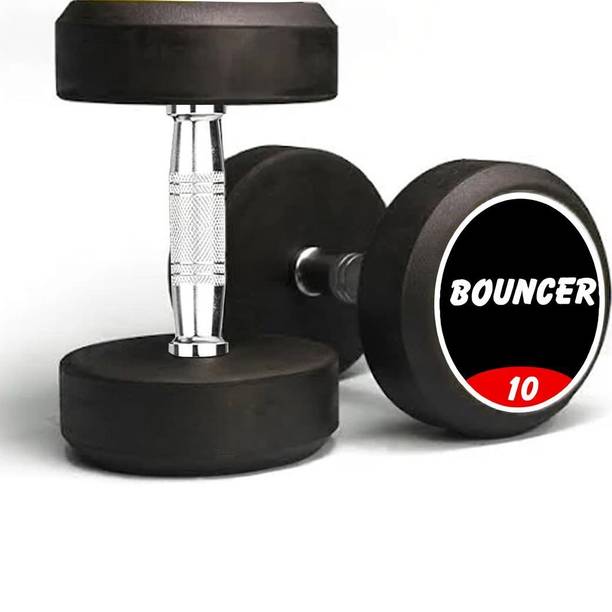FITRXX Pair of 10 Kg Rubber Coated Bouncer Dumbbells Panni hulk series Fixed Weight Dumbbell