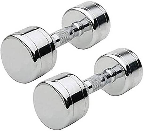AMAN FIT 2.5kgx2Pc Steel Dumbbell Set for Home Gym Hand Dumbbell Men & Women Fitness Gym Fixed Weight Dumbbell