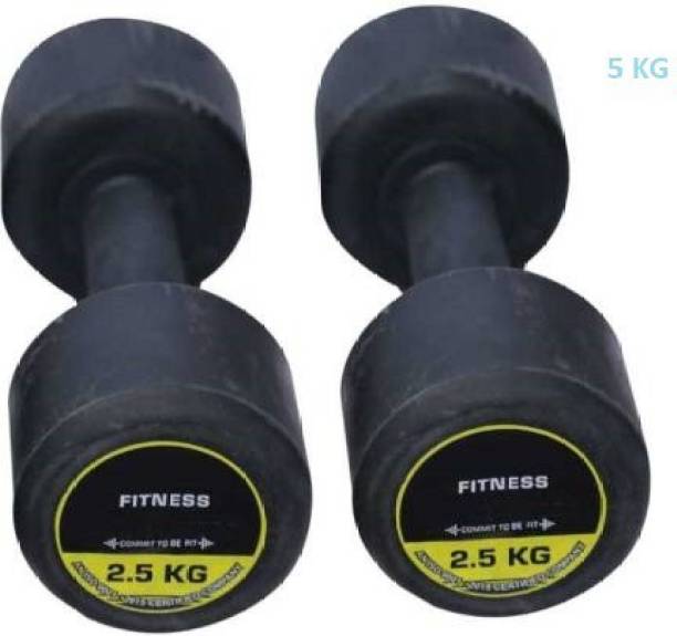 Sports Era (2.5Kg X 2 Pcs) Exclusive Premium Quality Rubber Dumbbell Fixed Weight Dumbbell