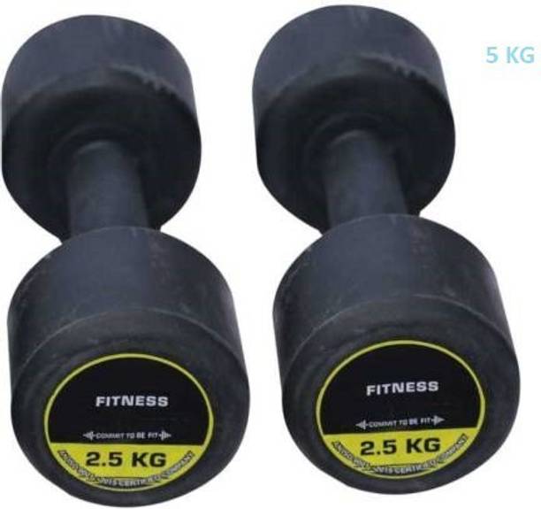 Fitness Kart 2.5Kg X 2 Pcs Jumbo Premium Rubber Dumbbell Fixed Weight Dumbbell