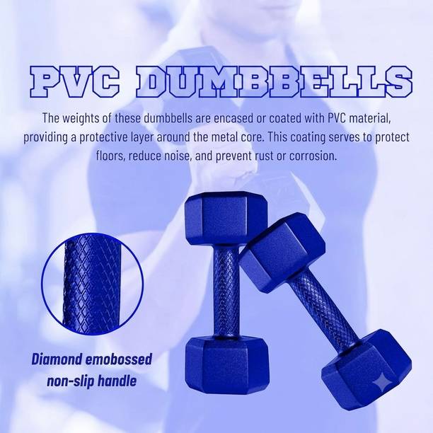 WILORA PVC Dumbbells - best for Home Work-Out Gym & Fitness Of 3kg Pair Weighted Skipping Rope