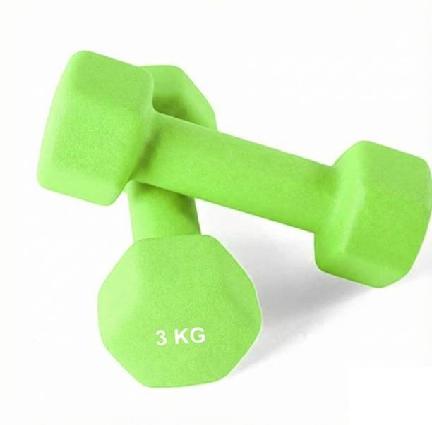 SRIDAYA Set of 3 Kg Neoprene Dumbbells for Men & Women (3kg x 2pcs = 6kg) Fixed Weight Dumbbell