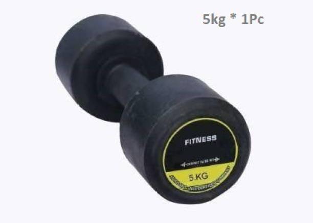 GYM KART Premium (5Kg X Pc1) Quality Rubber Dumbbell Fixed Weight Dumbbell