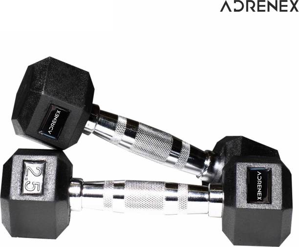 Adrenex Solid Rubber Hex dumbbell Fixed Weight Dumbbell