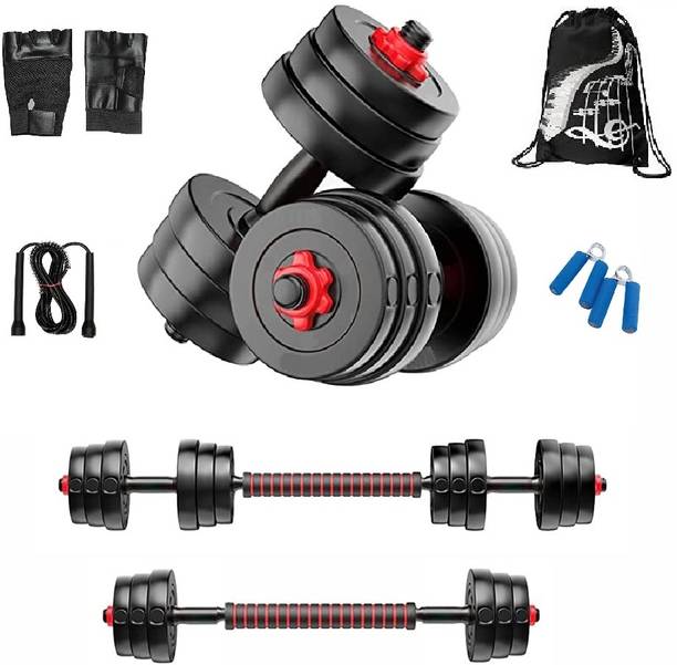 BodyFit 20kg Weight Plates Exercise kit Fitness Gym Set Dumbbell Set. Adjustable Dumbbell