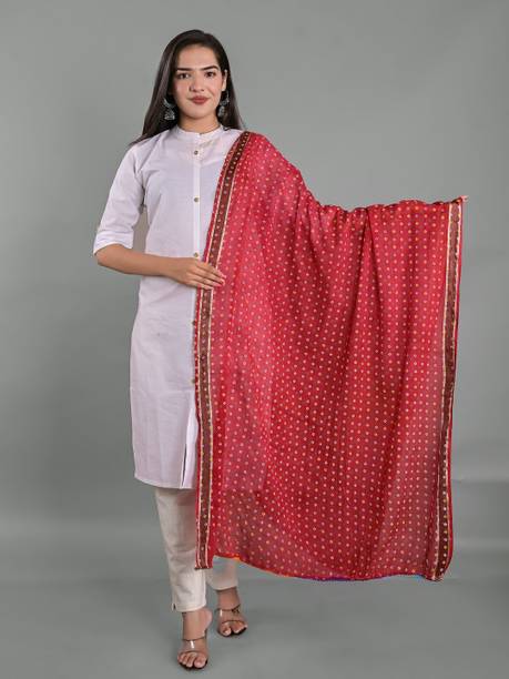 Pure Cotton Printed Red Women Dupatta