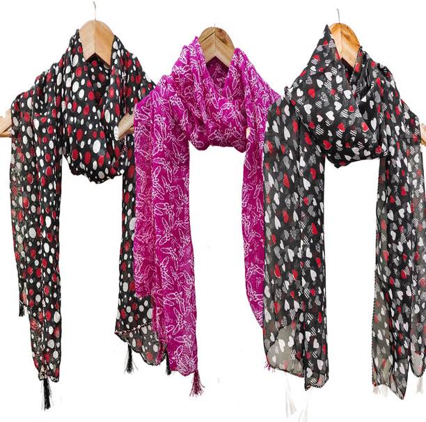 URGEN Georgette Floral Print Women Dupatta