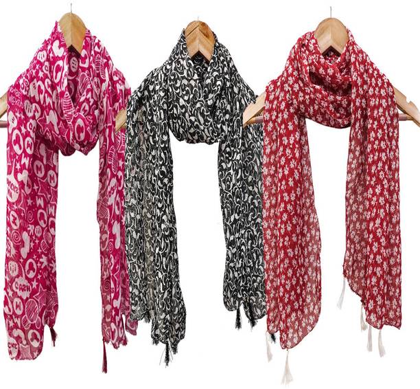 URGEN Georgette Floral Print Women Dupatta