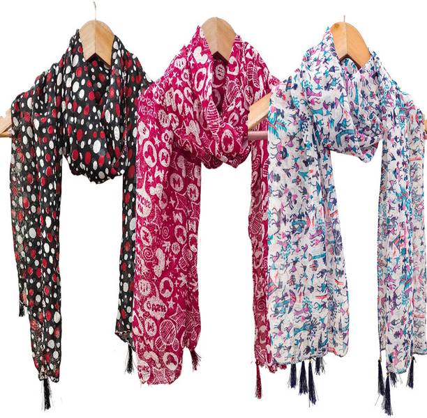 URGEN Georgette Floral Print Women Dupatta