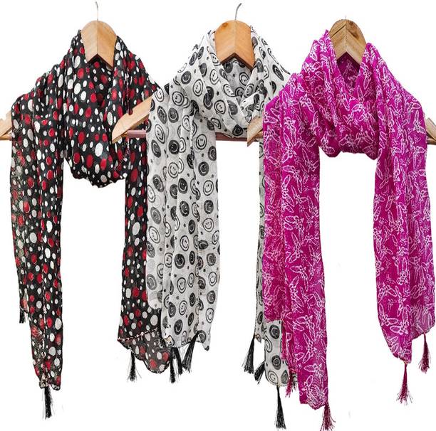 URGEN Georgette Floral Print Women Dupatta