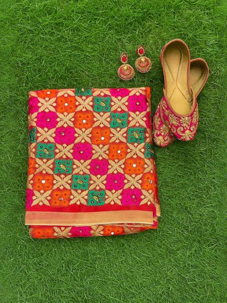 Chiffon Embroidered Multicolor Women Dupatta