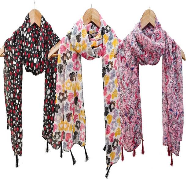 URGEN Georgette Floral Print Women Dupatta