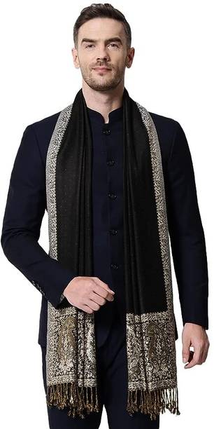 Cotton Silk Geometric Print Blue Men Dupatta