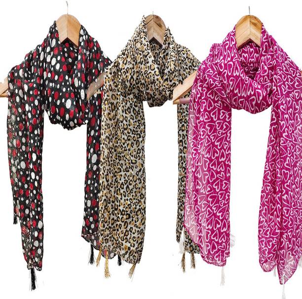 URGEN Georgette Floral Print Women Dupatta