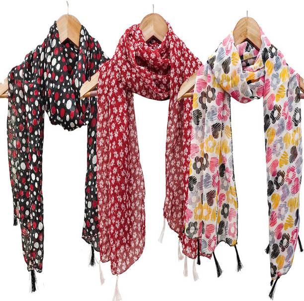 URGEN Georgette Floral Print Women Dupatta