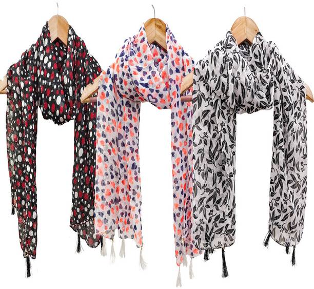 URGEN Georgette Floral Print Women Dupatta