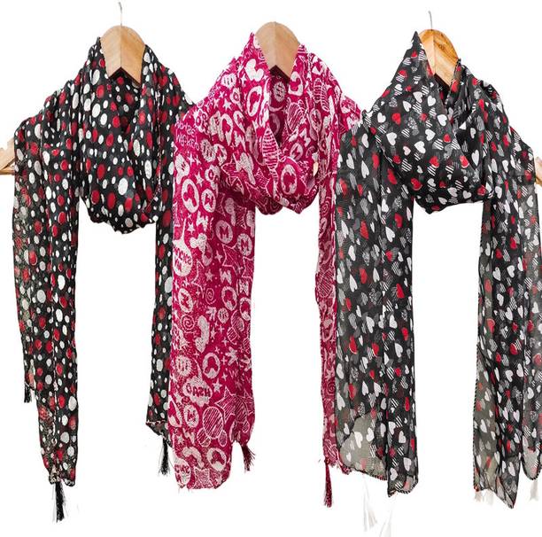 URGEN Georgette Floral Print Women Dupatta