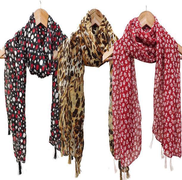 URGEN Georgette Floral Print Women Dupatta