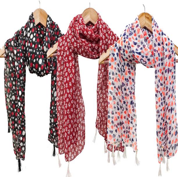 URGEN Georgette Floral Print Women Dupatta