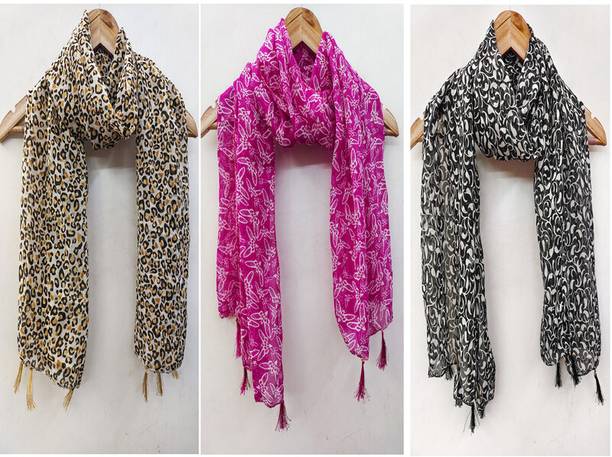 URGEN Georgette Floral Print Women Dupatta