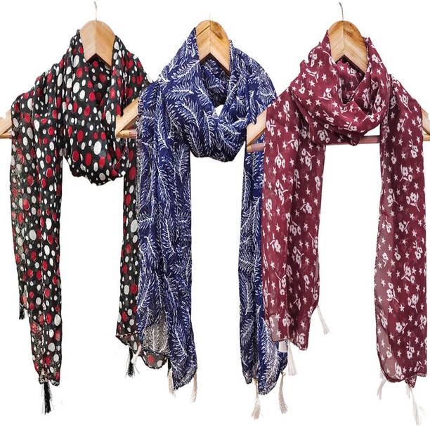 URGEN Georgette Floral Print Women Dupatta