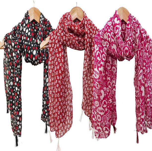 URGEN Georgette Floral Print Women Dupatta