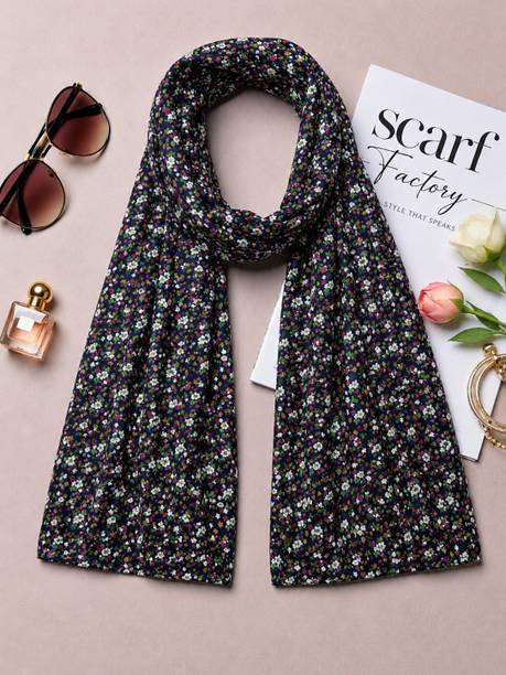 Rayon Printed Dark Blue Women Dupatta