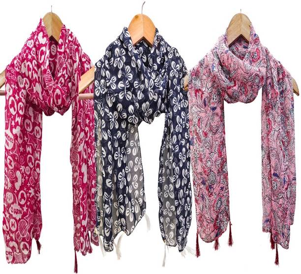 URGEN Georgette Floral Print Women Dupatta