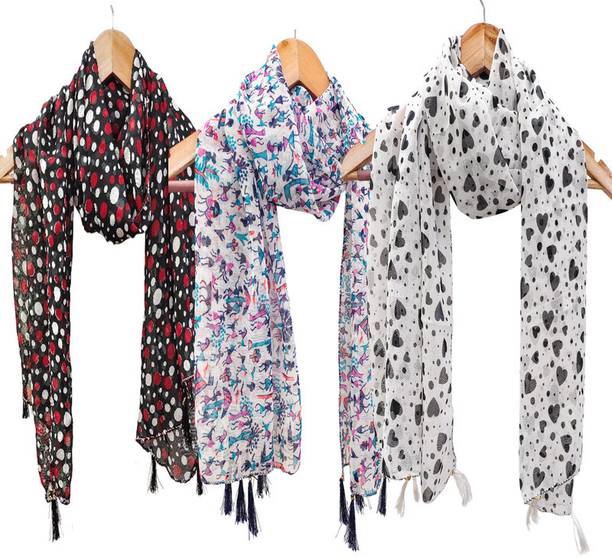 URGEN Georgette Floral Print Women Dupatta