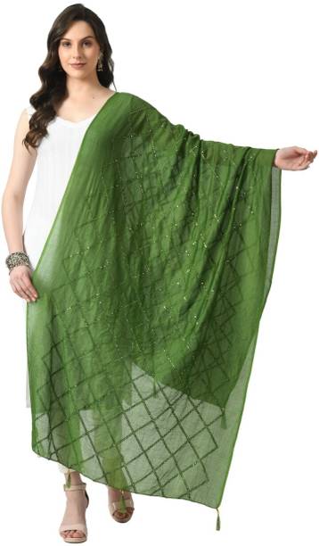 A R SILK DUPATTA HUB Poly Chanderi Self Design Women Dupatta