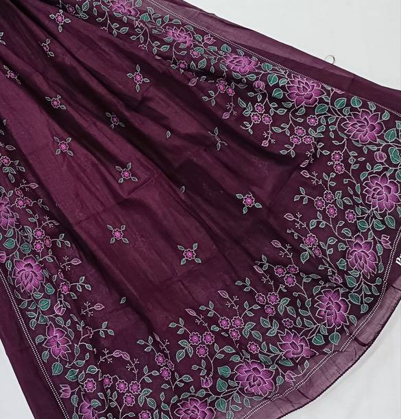 Pure Cotton Printed Purple Women Dupatta