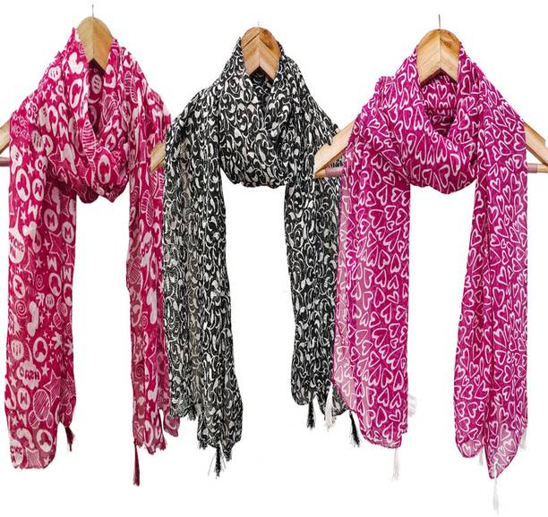 URGEN Georgette Floral Print Women Dupatta