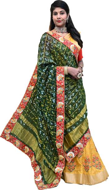 Art Silk Embroidered Multicolor Women Dupatta