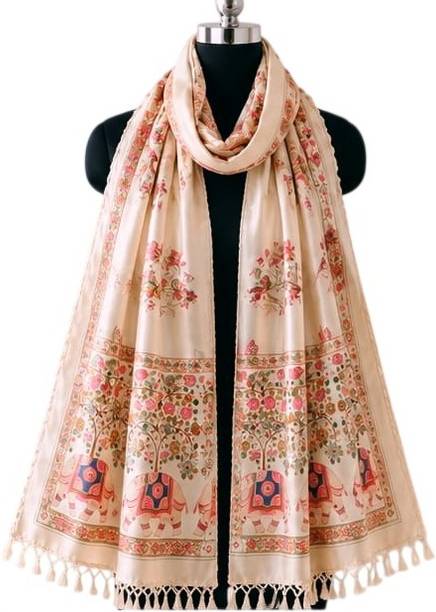 JAY MADI ENTERPRISE Poly Chanderi Floral Print Women Dupatta
