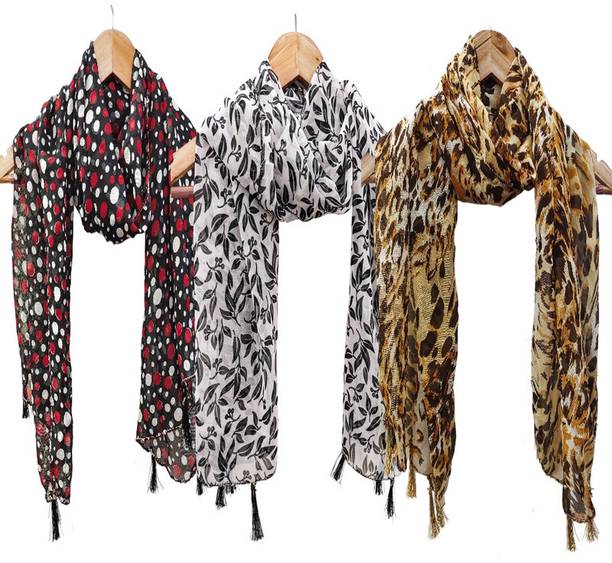 URGEN Georgette Floral Print Women Dupatta
