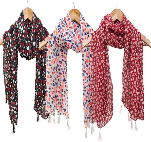 URGEN Georgette Floral Print Women Dupatta