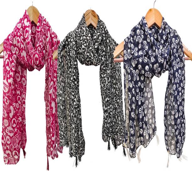 URGEN Georgette Floral Print Women Dupatta