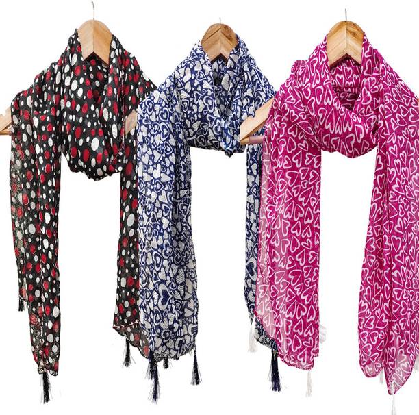 URGEN Georgette Floral Print Women Dupatta