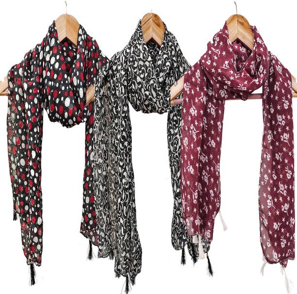 URGEN Georgette Floral Print Women Dupatta