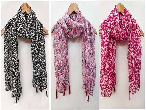 URGEN Georgette Floral Print Women Dupatta