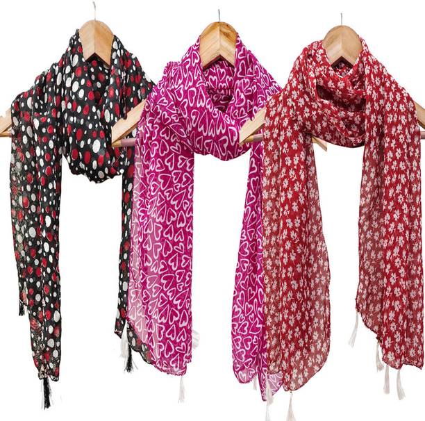 URGEN Georgette Floral Print Women Dupatta