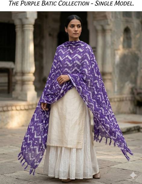 Rayon Printed Purple Women Dupatta
