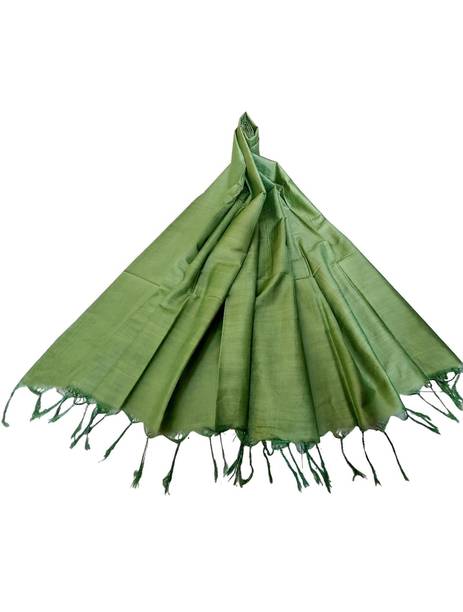 Cotton Silk Solid Light Green Women Dupatta