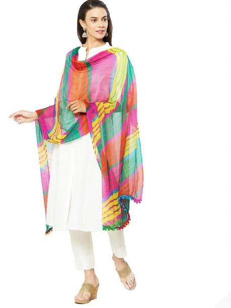 DUPATTA BAZAAR Chiffon Printed Multicolor Women Dupatta